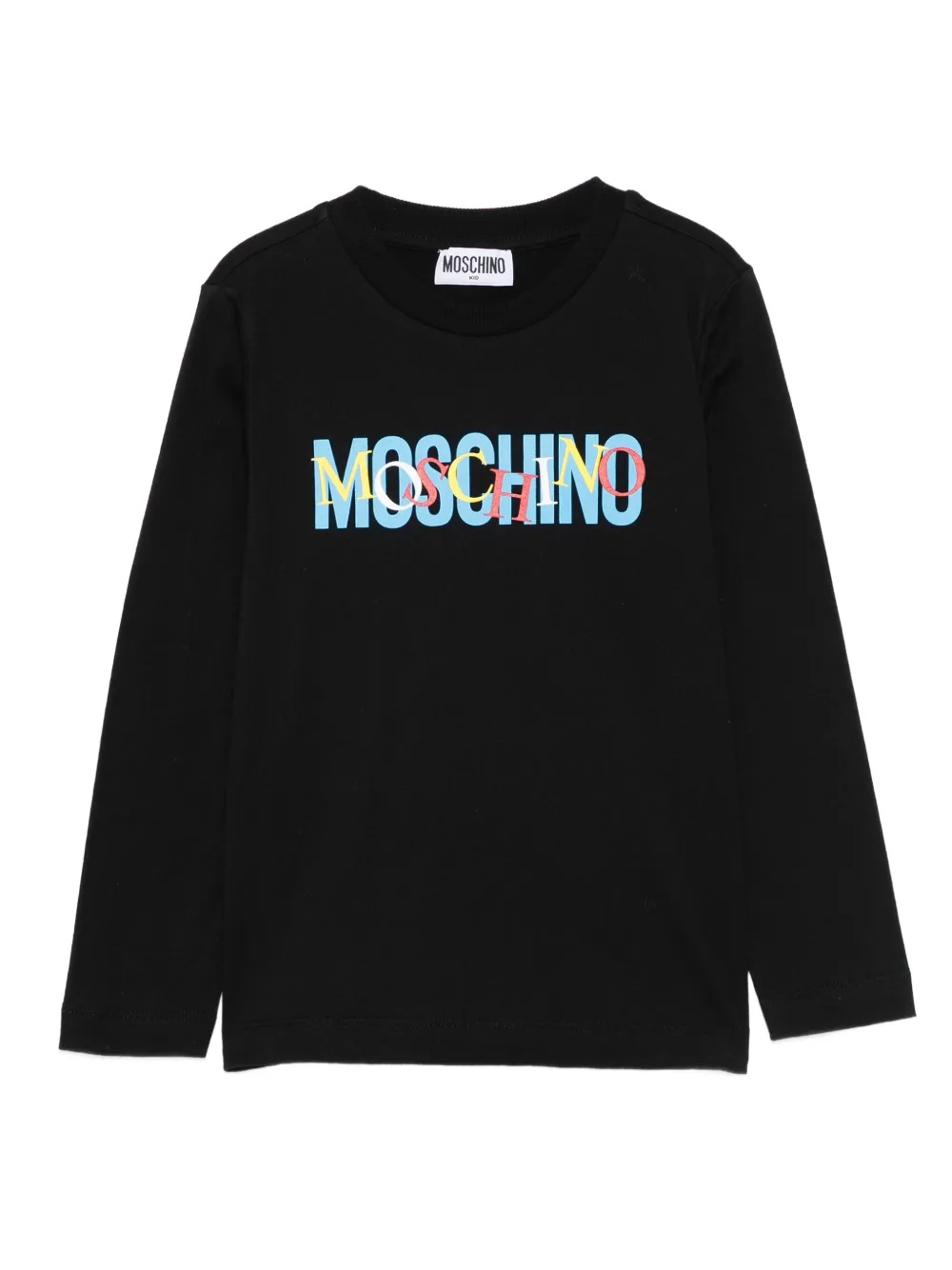 Moschino Kids T-shirt met lange mouwen Zwart