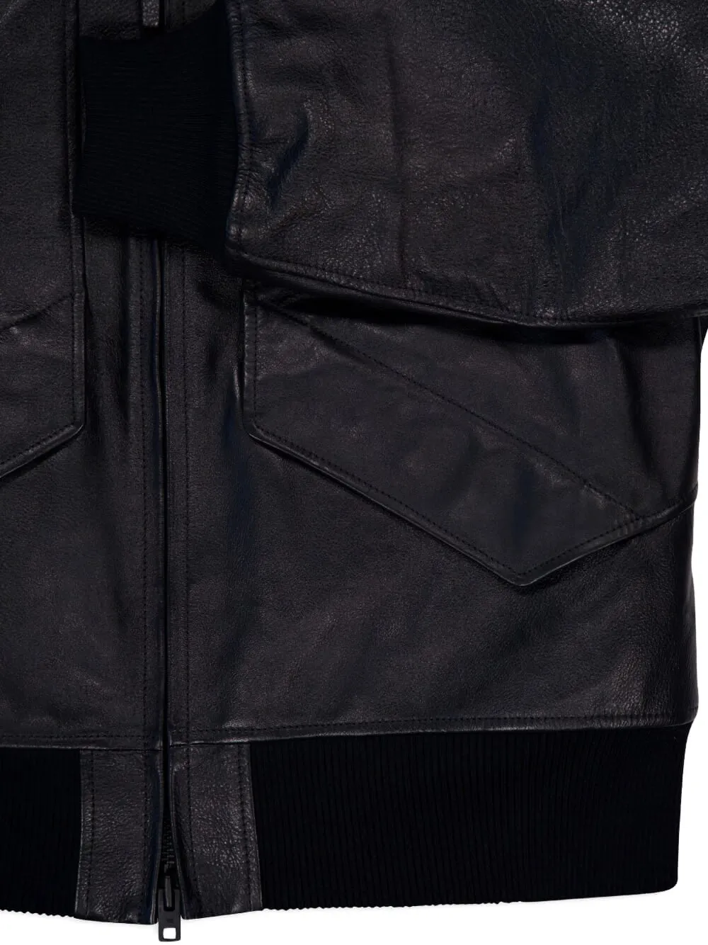 Y-3 Zipped-front Leather Jacket In Black