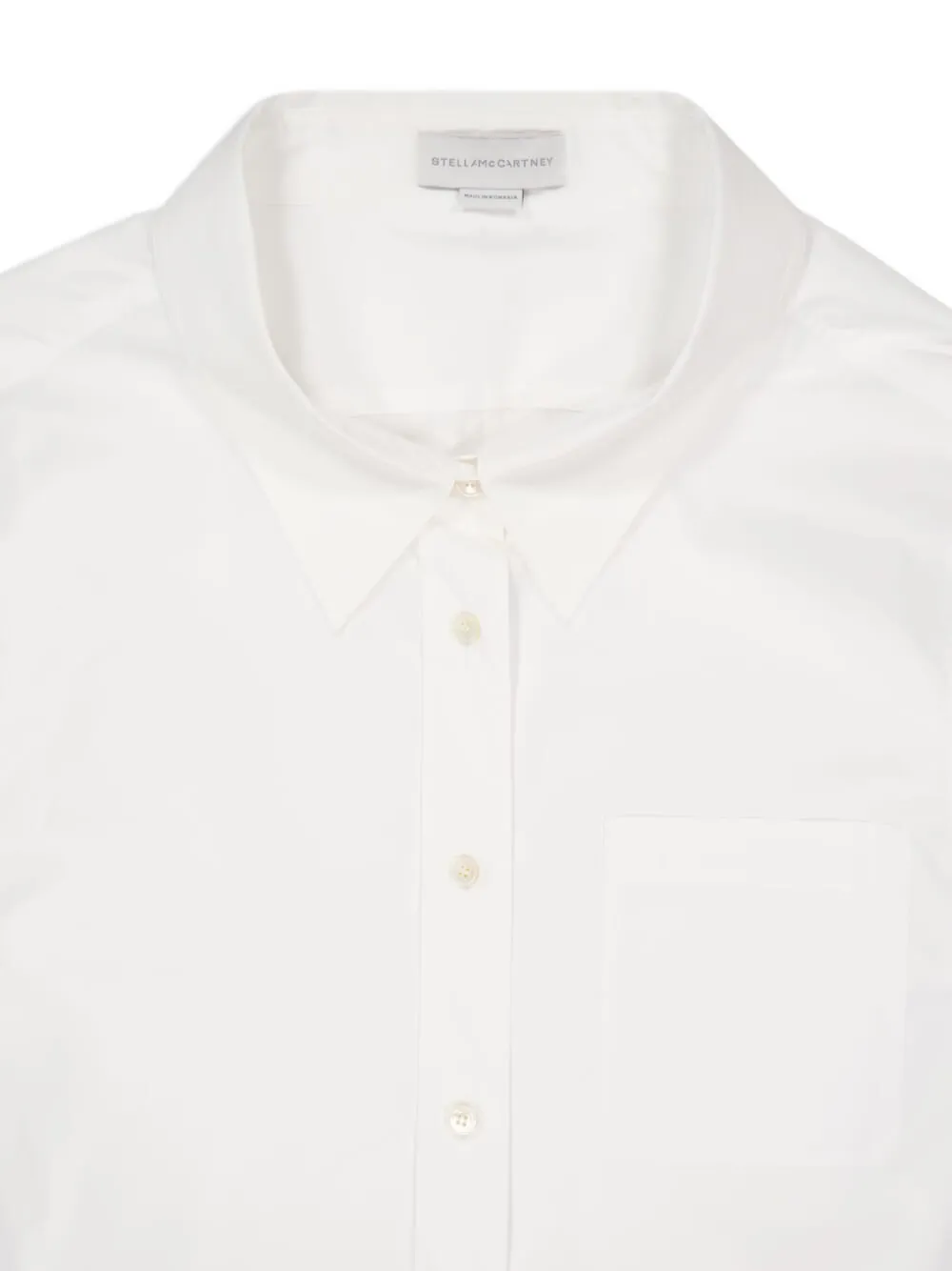 Stella Mccartney Long-sleeve Button-up Cotton Poplin Shirt In White