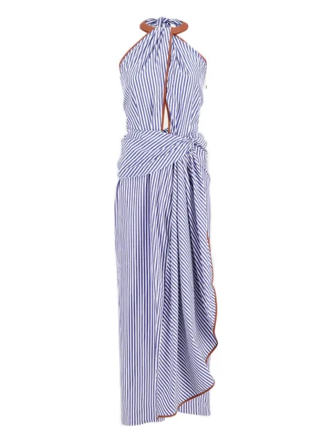 Johanna Ortiz Centro Del Cielo striped halter-neck midi dress
