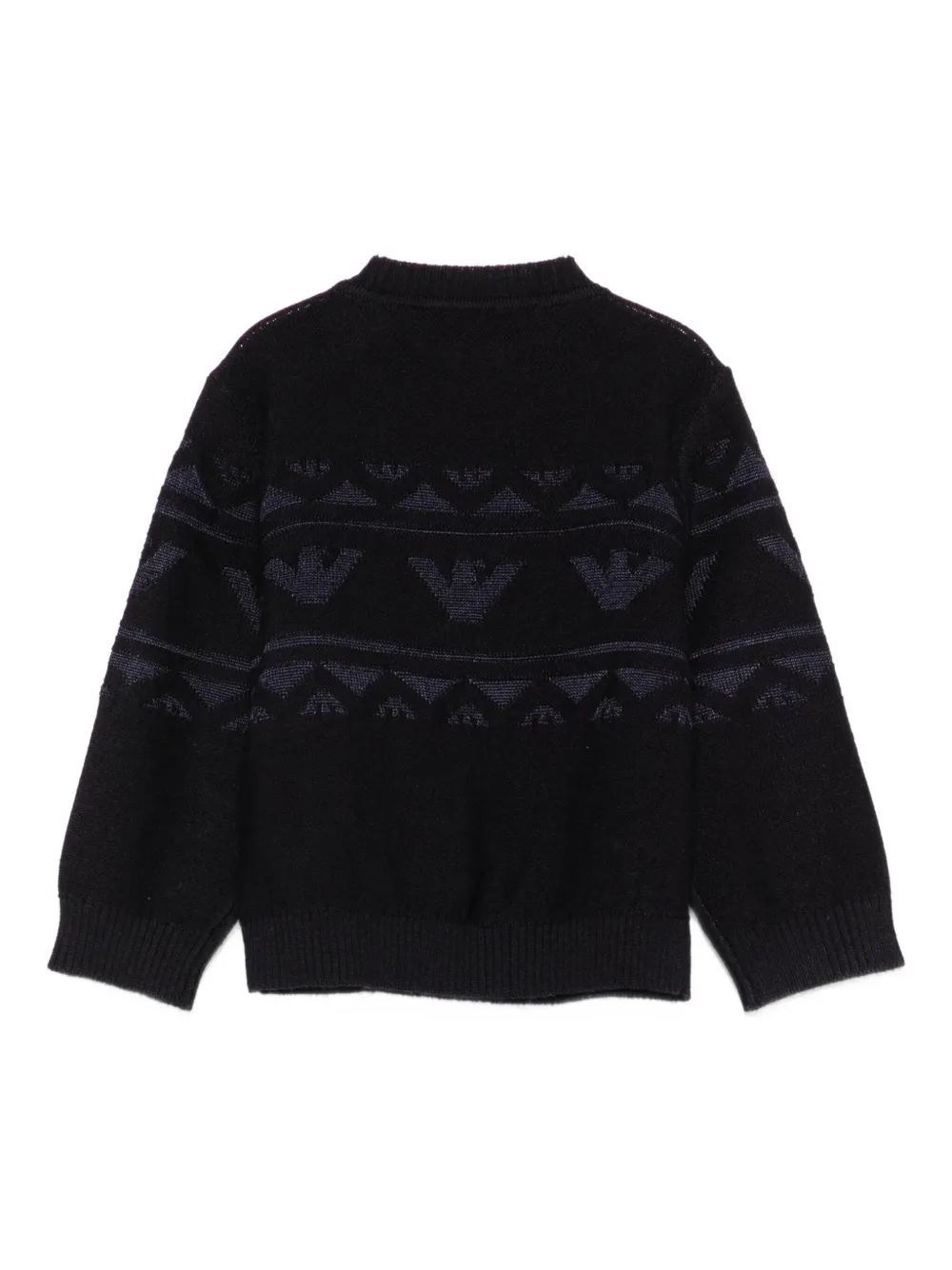 Emporio Armani Kids Gebreide trui met patroon Blauw