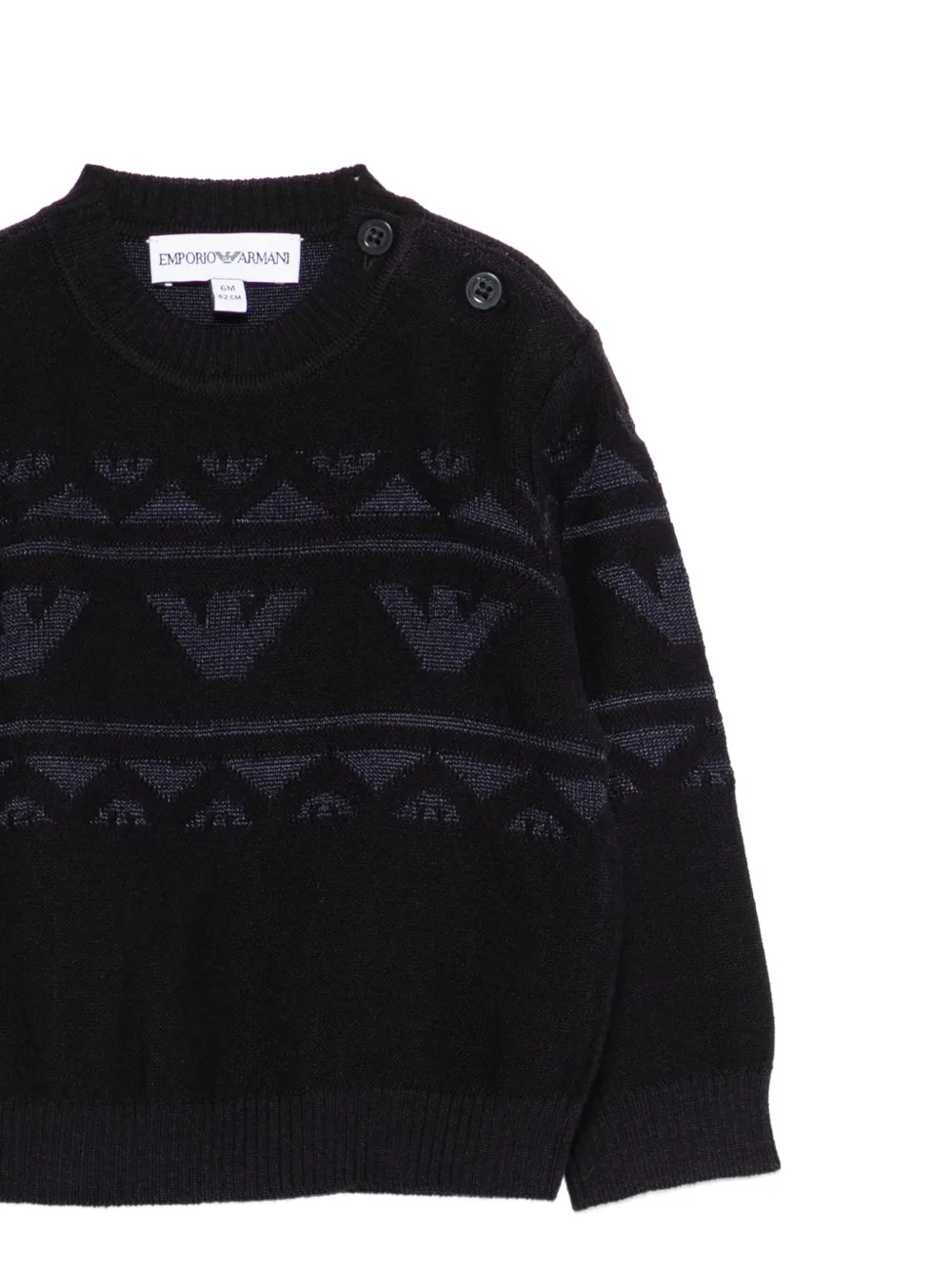 Emporio Armani Kids Gebreide trui met patroon Blauw