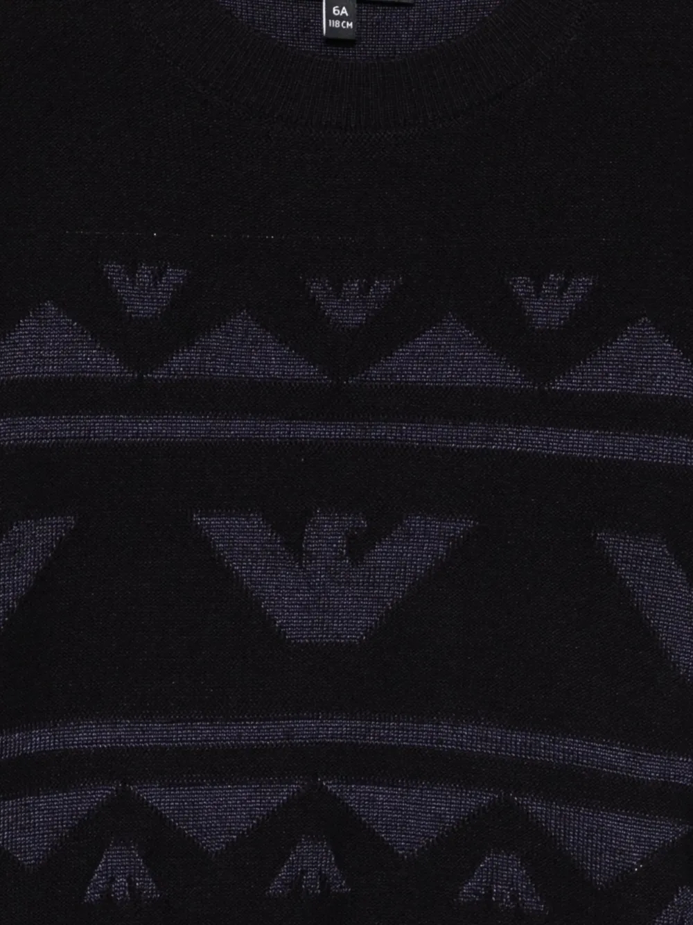 Emporio Armani Kids Trui met ronde hals en logo Zwart