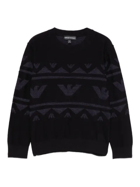 Emporio Armani Kids logo crew-neck sweater