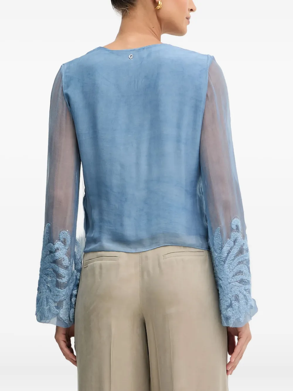 GUESS USA Verfraaide top met ballonmouwen Blauw
