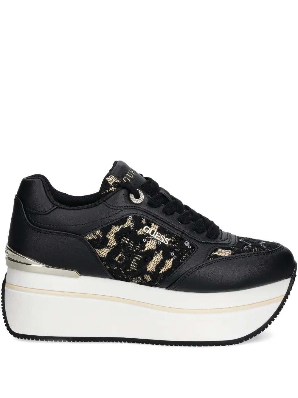 GUESS USA lace platform sneakers | Black | Image 1