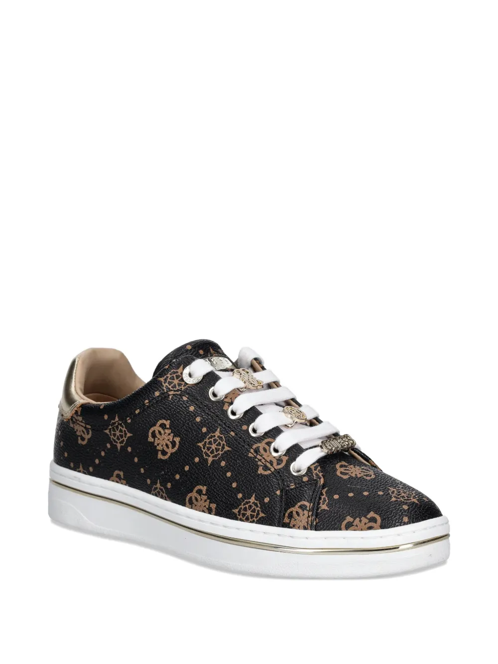 Guess Usa Monogram Lace-up Sdneakers In Black