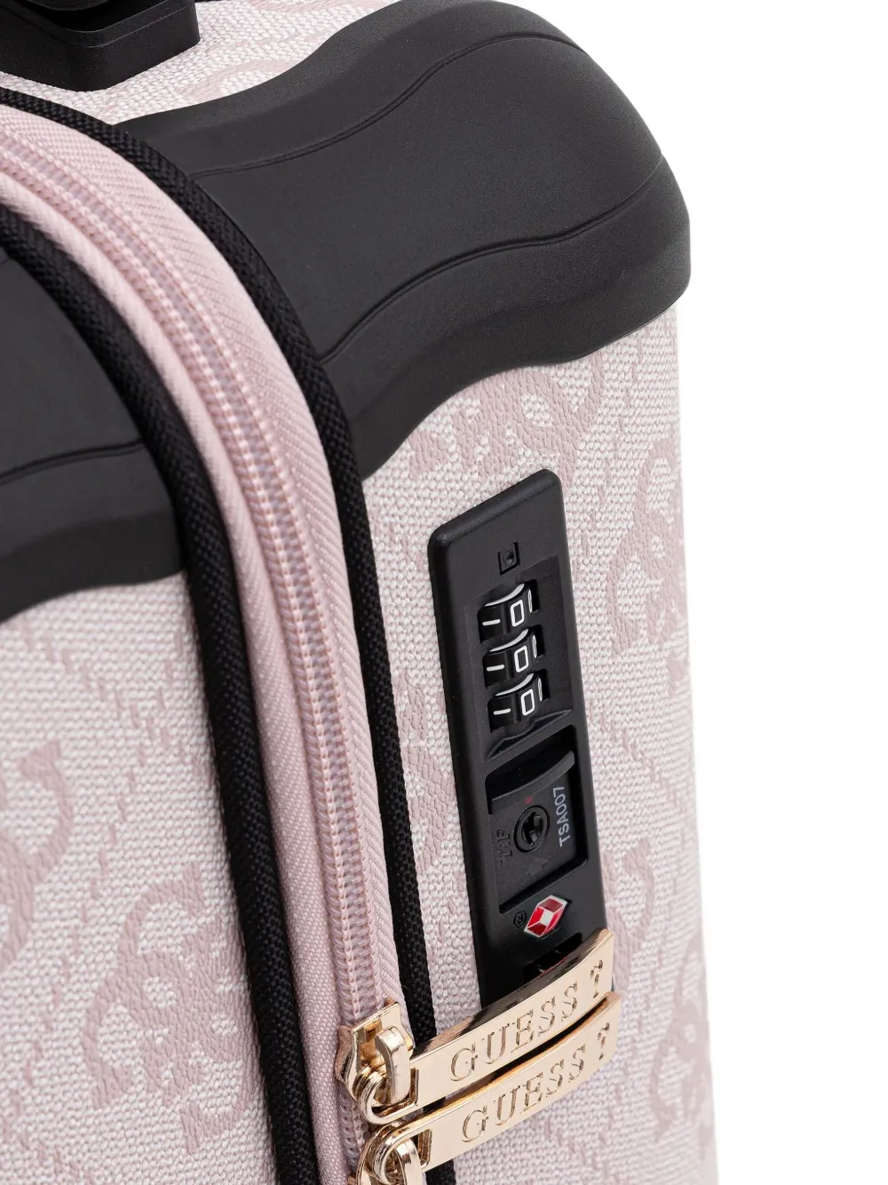 Guess Usa Berta 4g Logo-monogram Trolley Case In Metallic