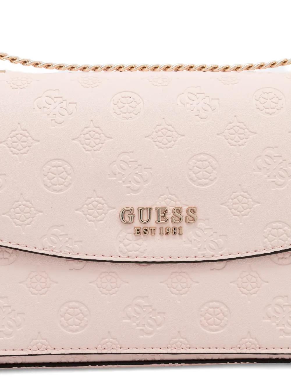 Guess Usa Mini Phoebe 4g Logo-embossed Crossbody Bag In Pink
