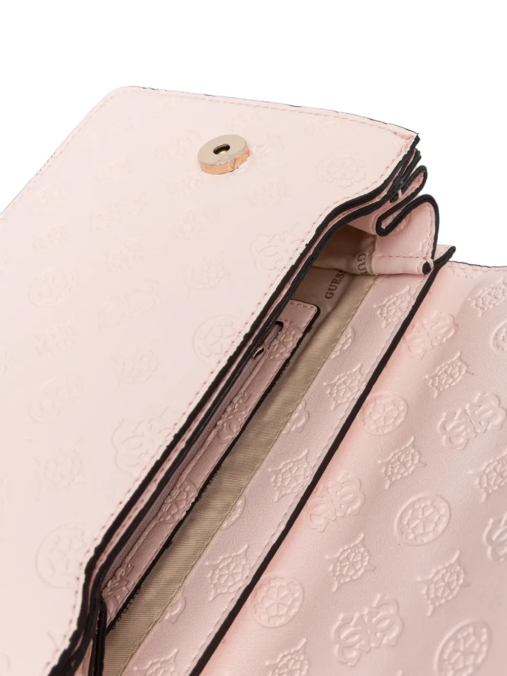 Guess Usa Mini Phoebe 4g Logo-embossed Crossbody Bag In Pink