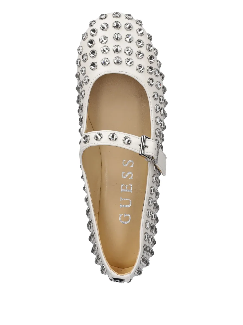 GUESS USA studded ballet flats Wit