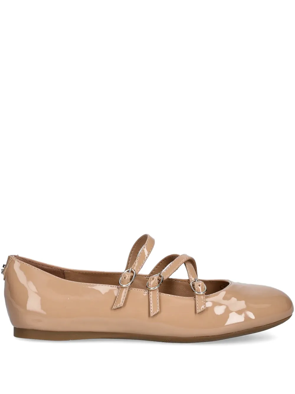 Guess Usa Straps Buckle Ballet Flat In Neutral