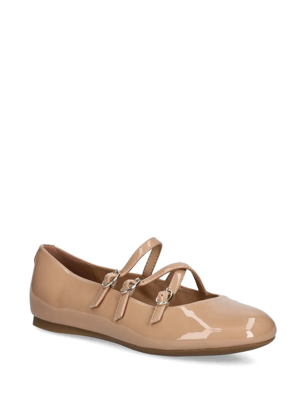 Guess Usa Straps Buckle Ballet Flat In Neutral