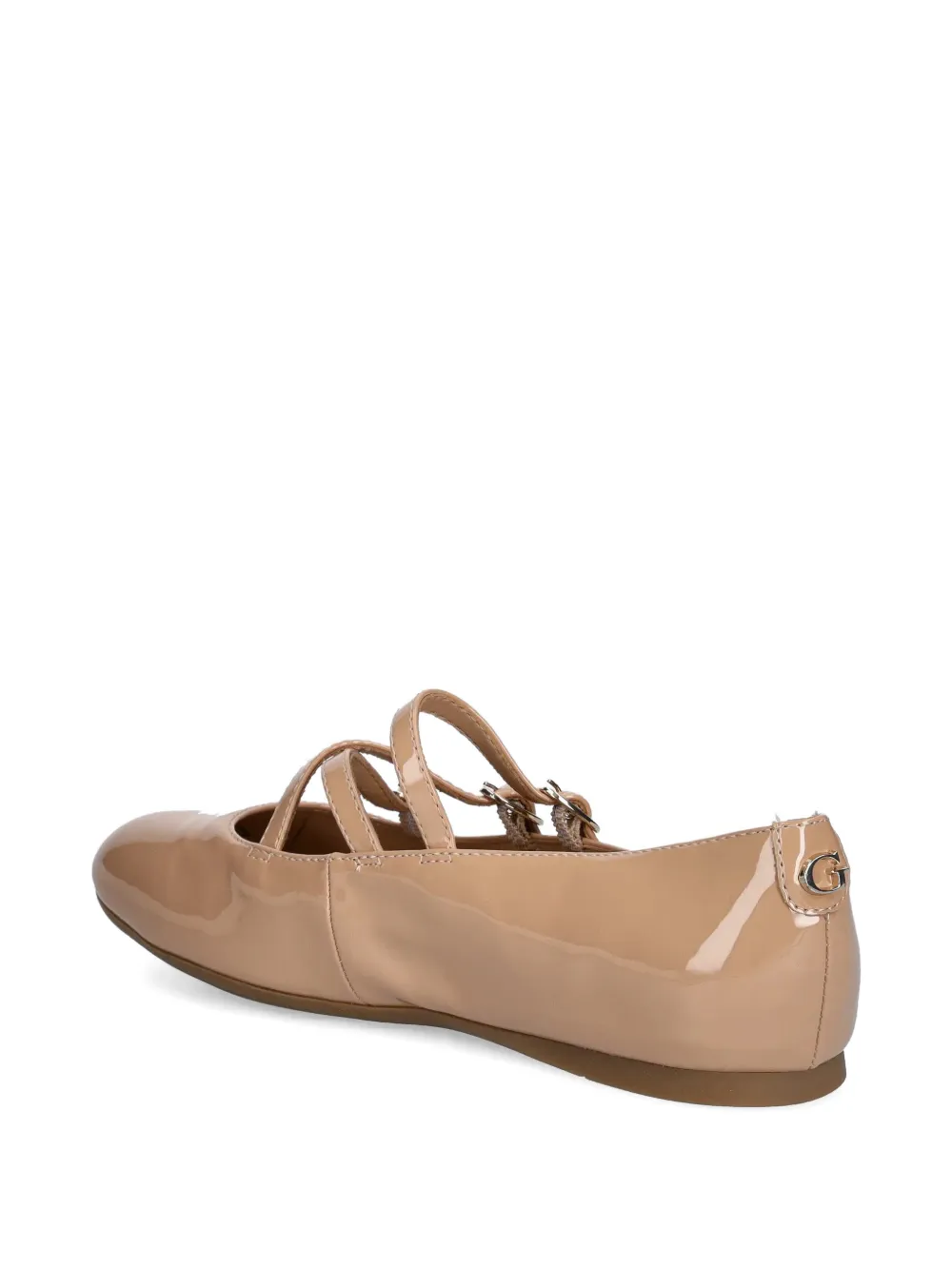 Guess Usa Straps Buckle Ballet Flat In Neutral