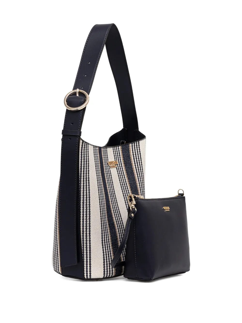 GUESS USA Nicolette gestreepte shopper Blauw