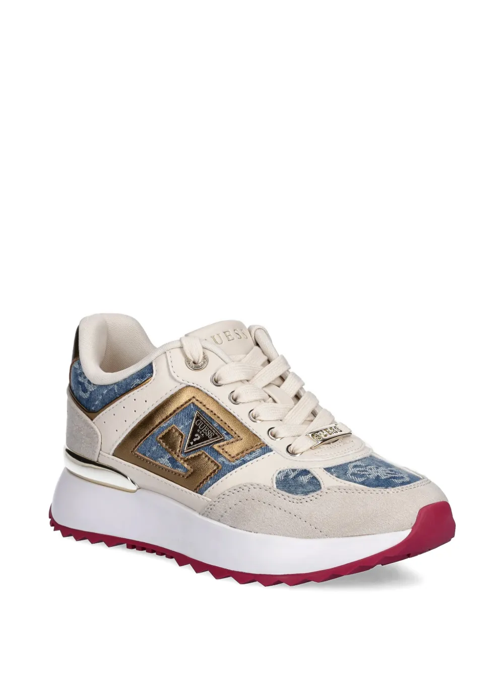 Guess Usa Korenzo 4g Logo-print Sneakers In Neutral