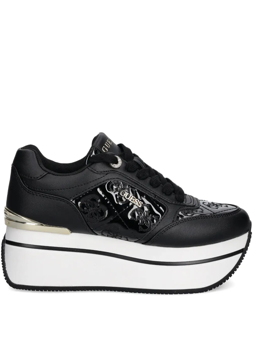 GUESS USA embossed platform sneakers | Black | Image 1