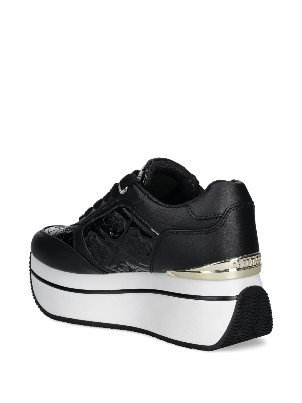 Guess Usa Embossed Platform Sneakers In Black