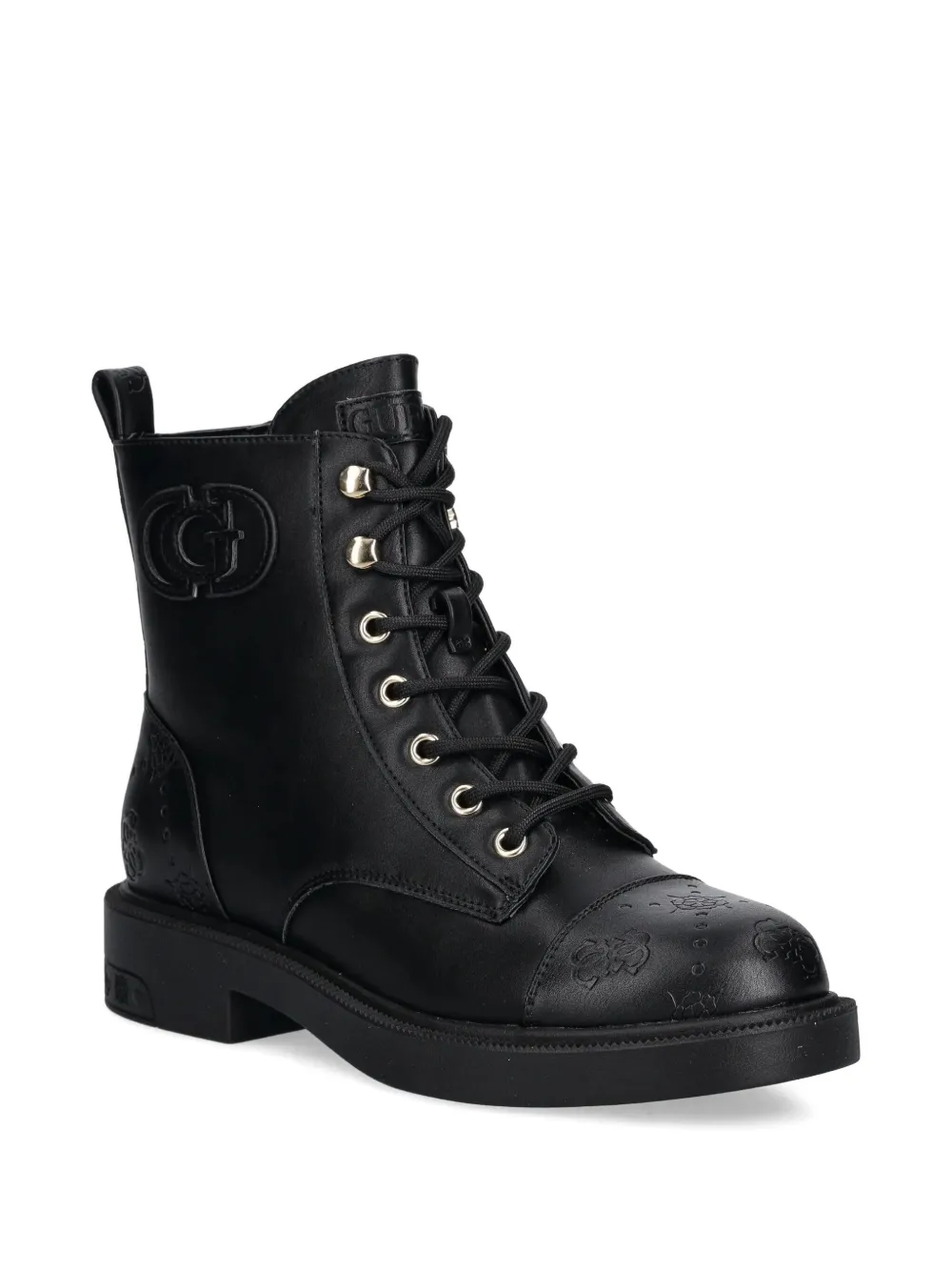 GUESS USA logo-embellished lace-up boots Black