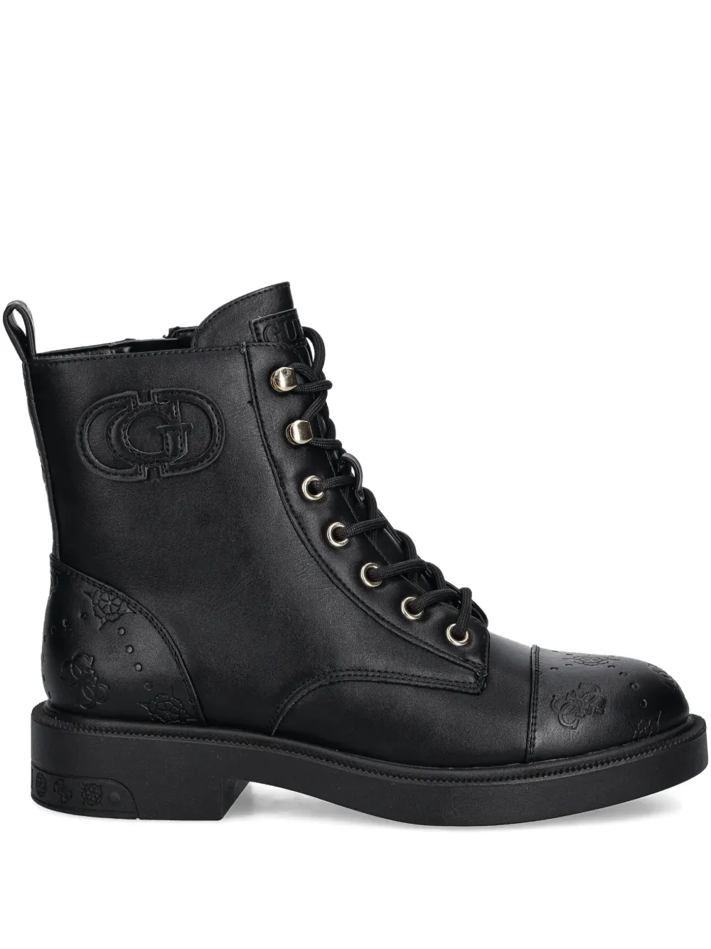 GUESS USA logo-embellished lace-up boots Black