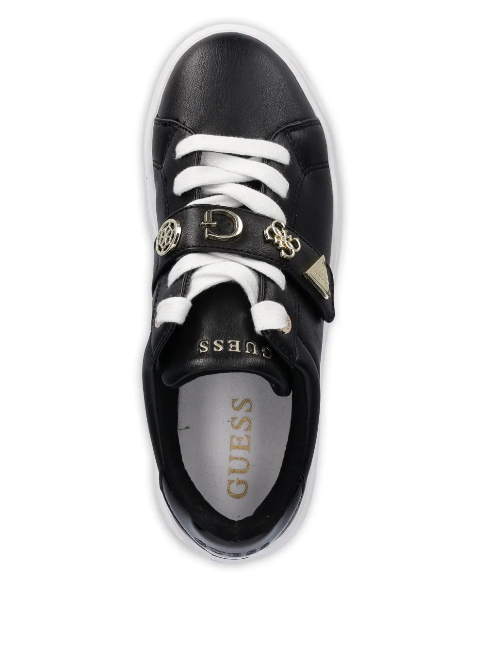 GUESS USA Sneakers met logoplakkaat en bandje Zwart