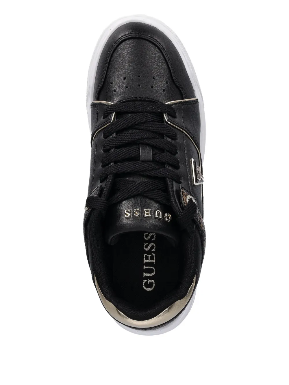 Guess Usa Logo-print Sneakers In Black