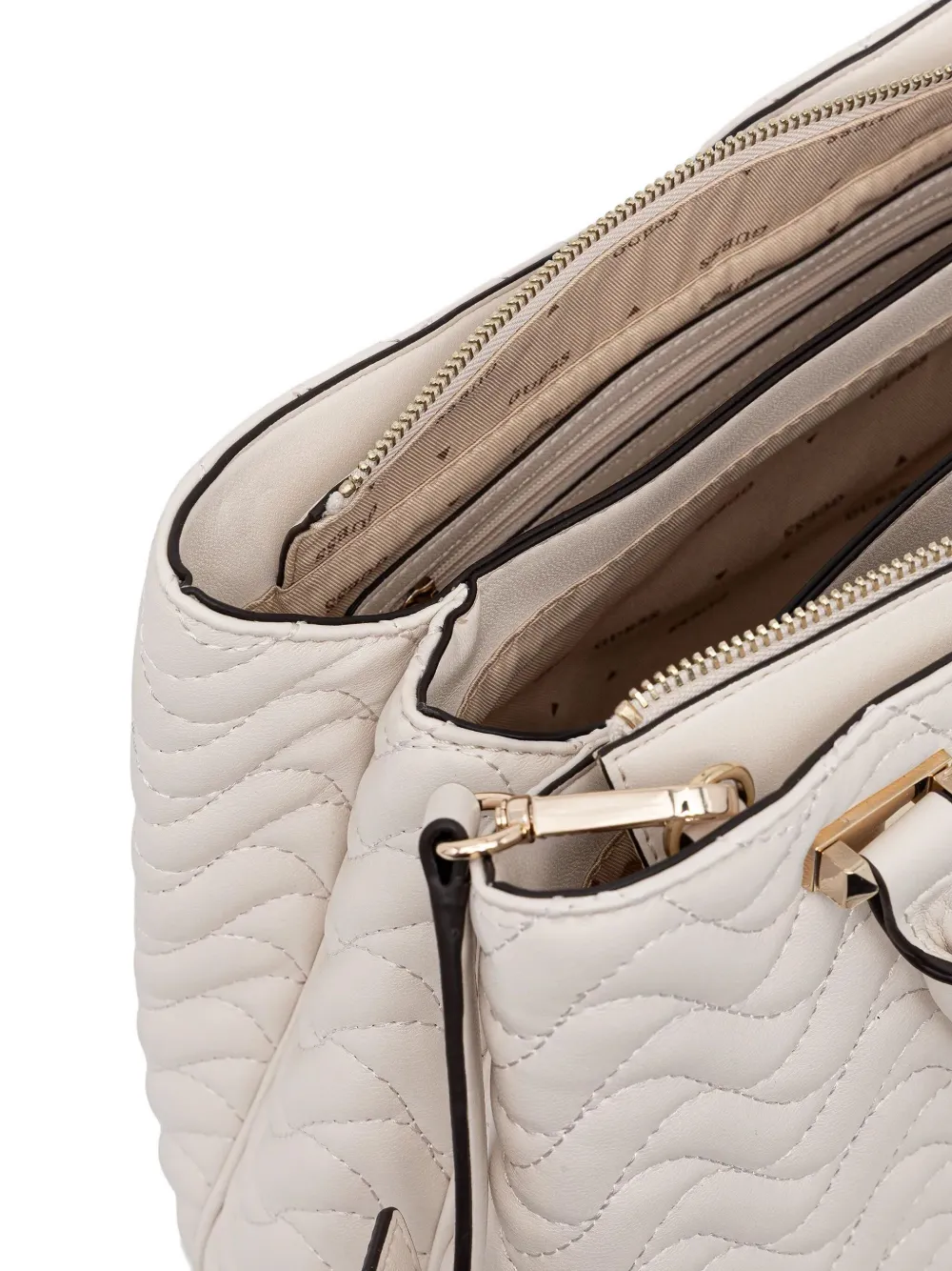 Guess Usa Quilted Satchel Bag In White