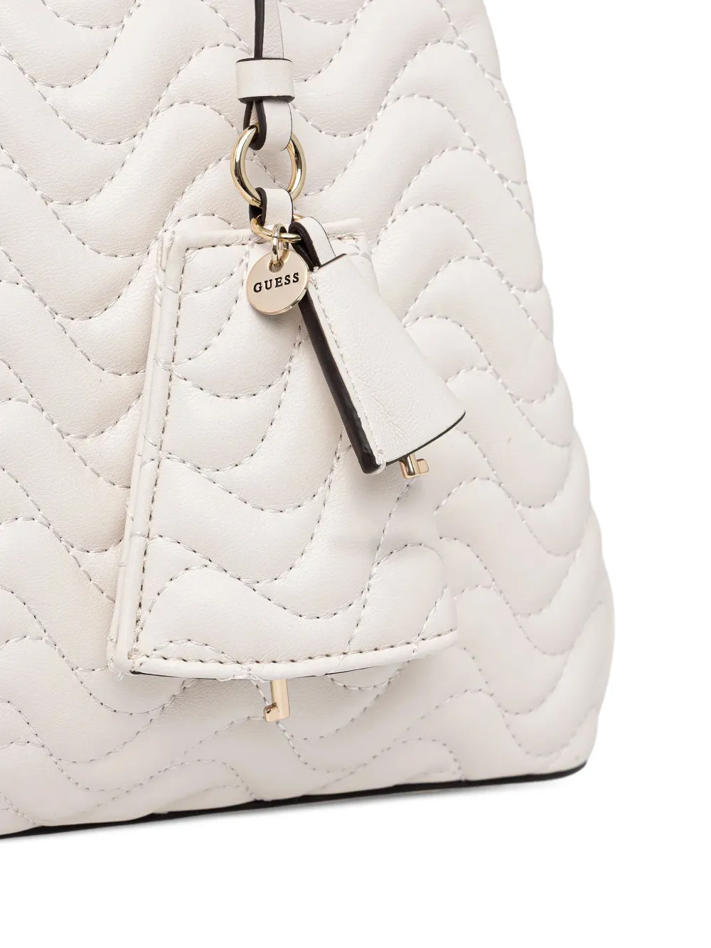 Guess Usa Quilted Satchel Bag In White