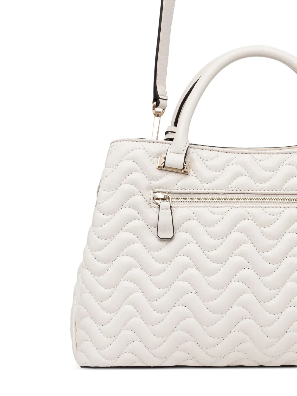 Guess Usa Quilted Satchel Bag In White