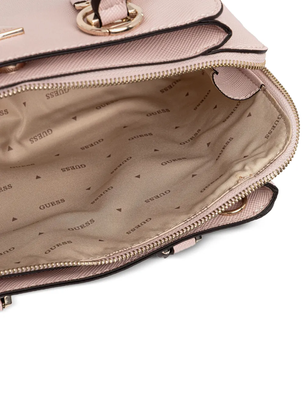 Guess Usa Top Handle Charm Satchel In Pink