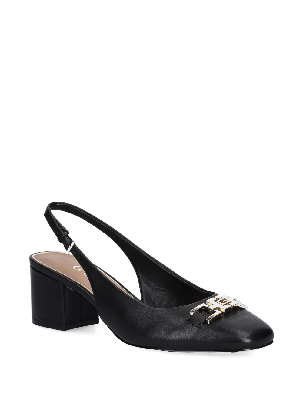 Guess Usa Buckle Block-heel Pumps In Black