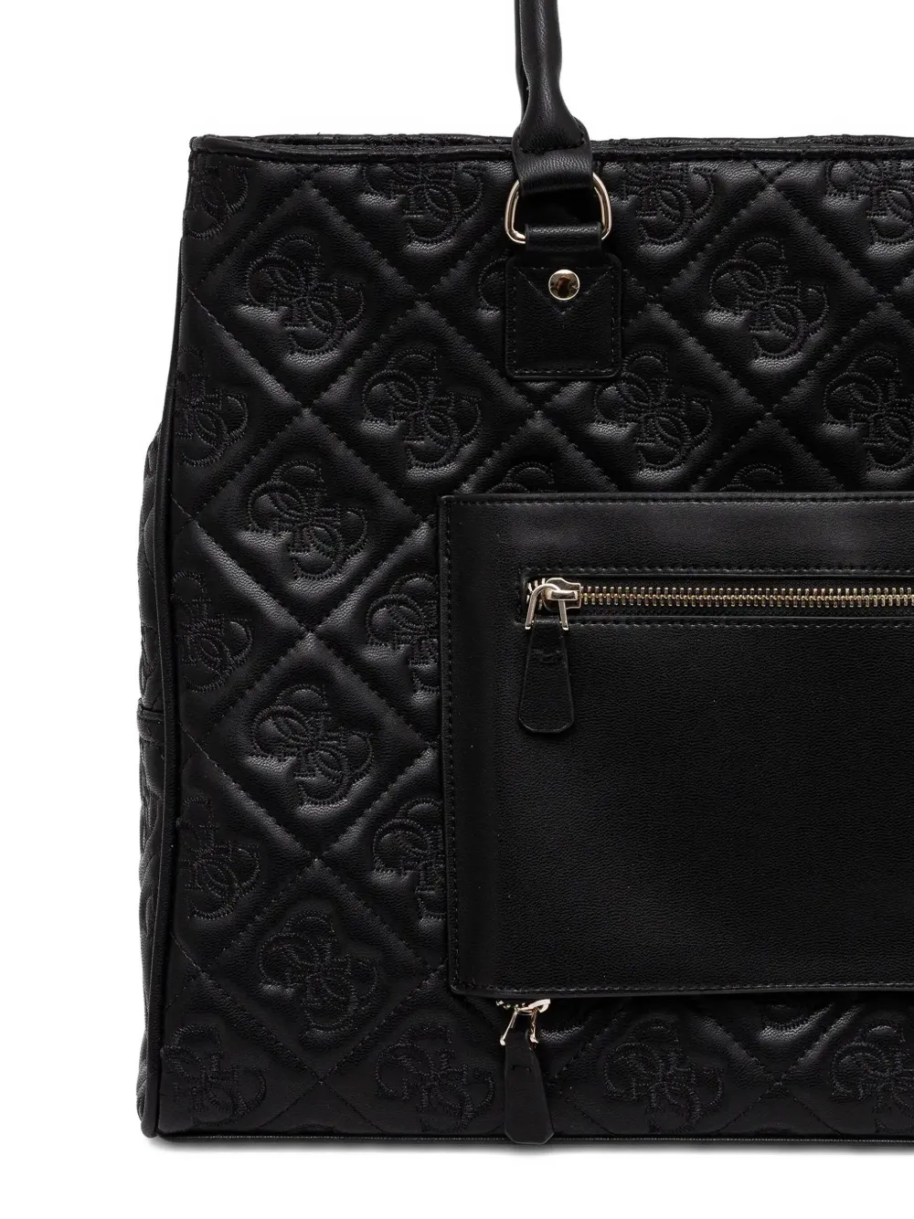 GUESS USA Gewatteerde shopper met reliëf Zwart