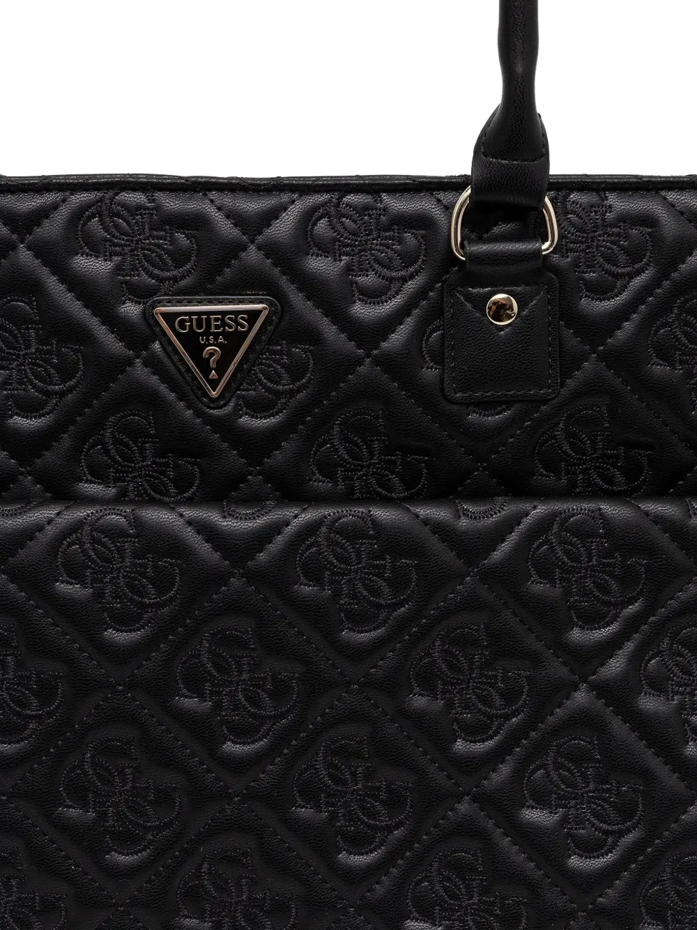 GUESS USA Gewatteerde shopper met reliëf Zwart