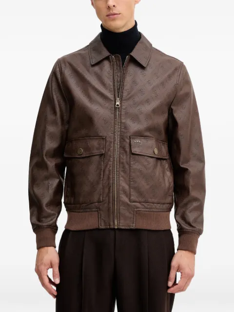 GUESS USA chamarra con monograma y cierre