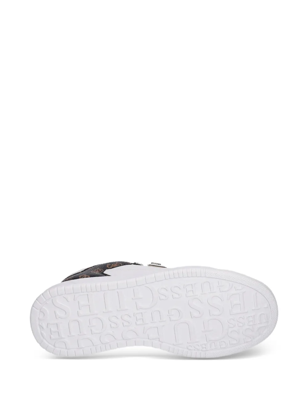 Guess Usa Logo-plaque Panelled Sneakers In White