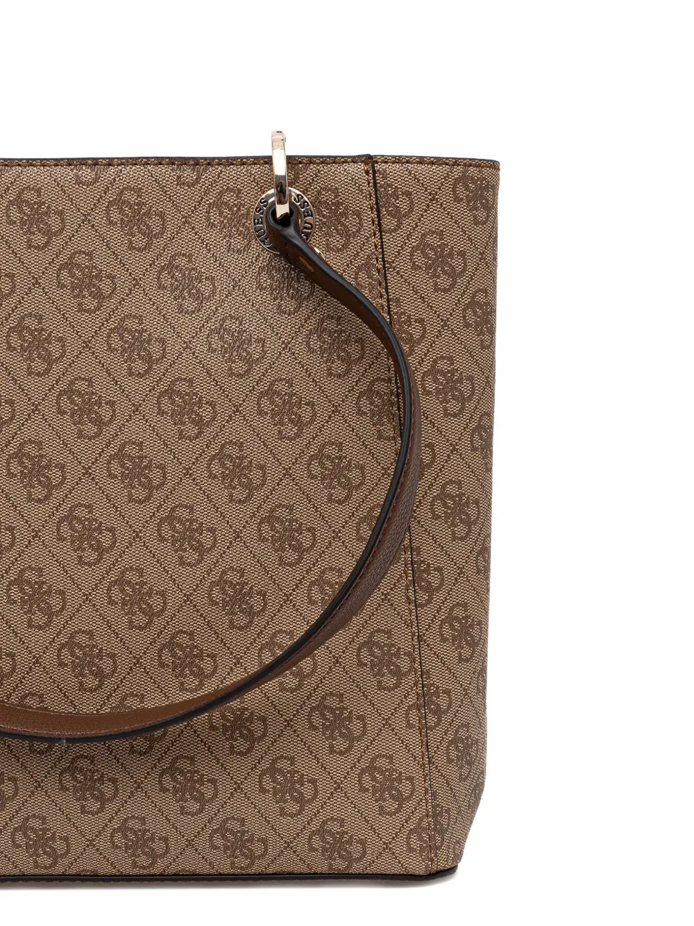 Guess Usa Noelle 4g Logo-monogram Charm Tote Bag In Neutral