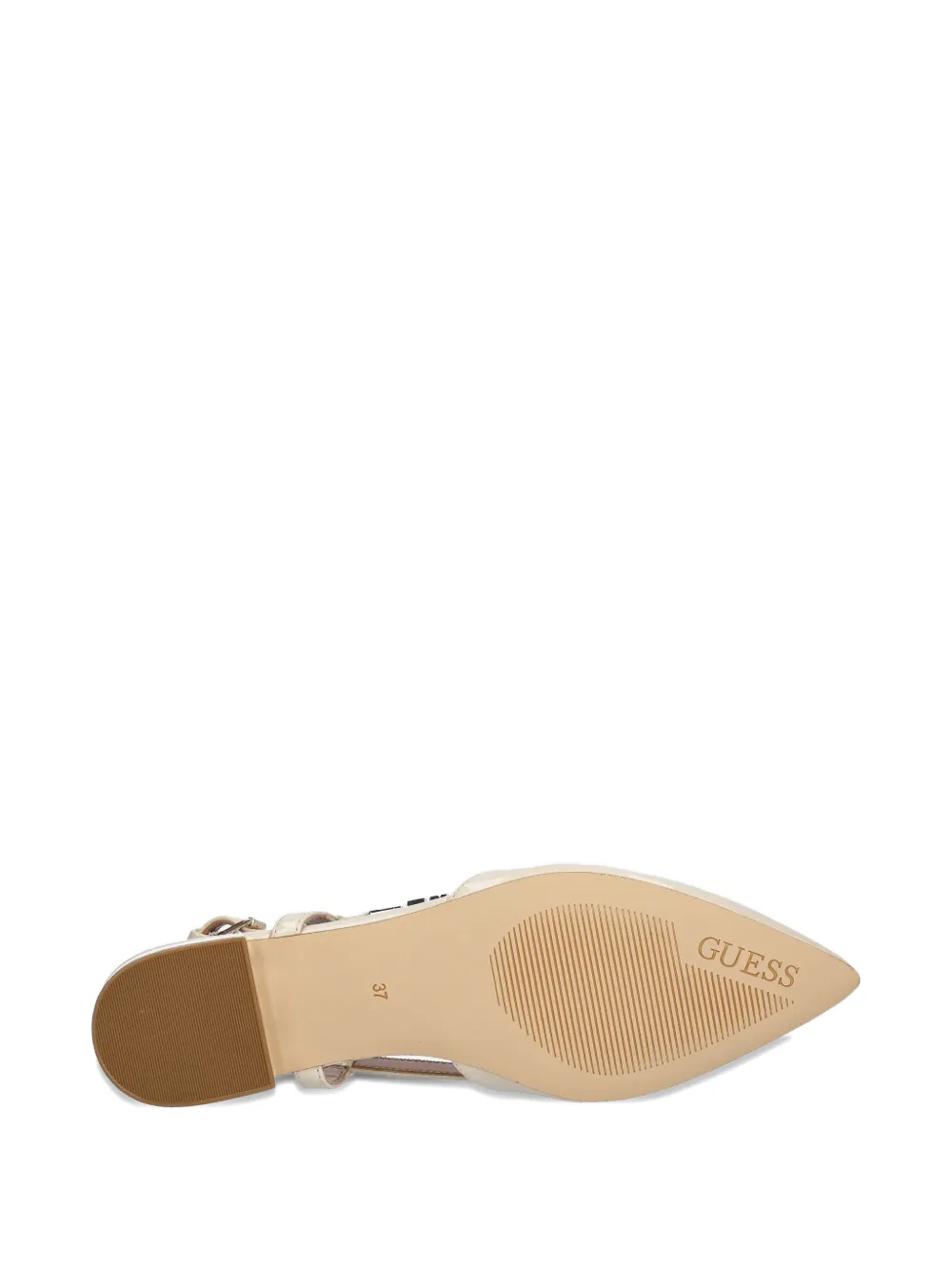 Guess Usa Buckle Strap Ballet Flats In Neutral