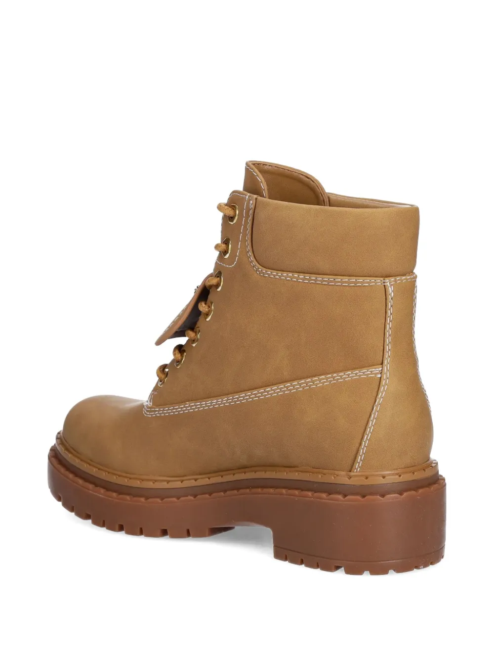 GUESS USA logo-plaque lace-up boots Brown