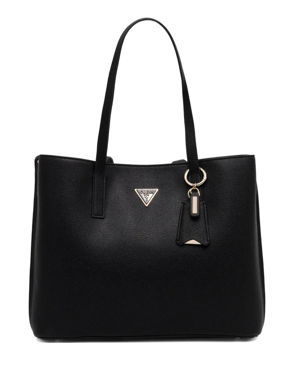 Guess Usa Logo Charm Tote Bag In Black