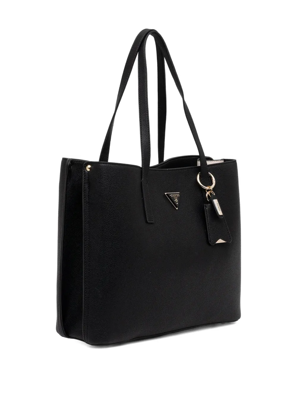 Guess Usa Logo Charm Tote Bag In Black