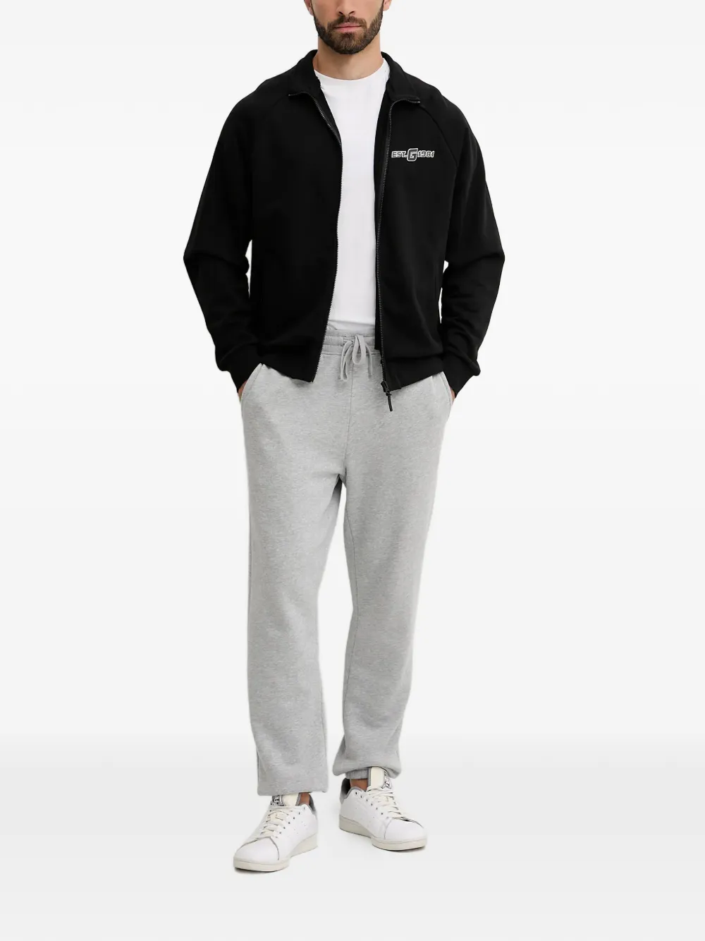 GUESS USA zip logo sweatshirt - Zwart