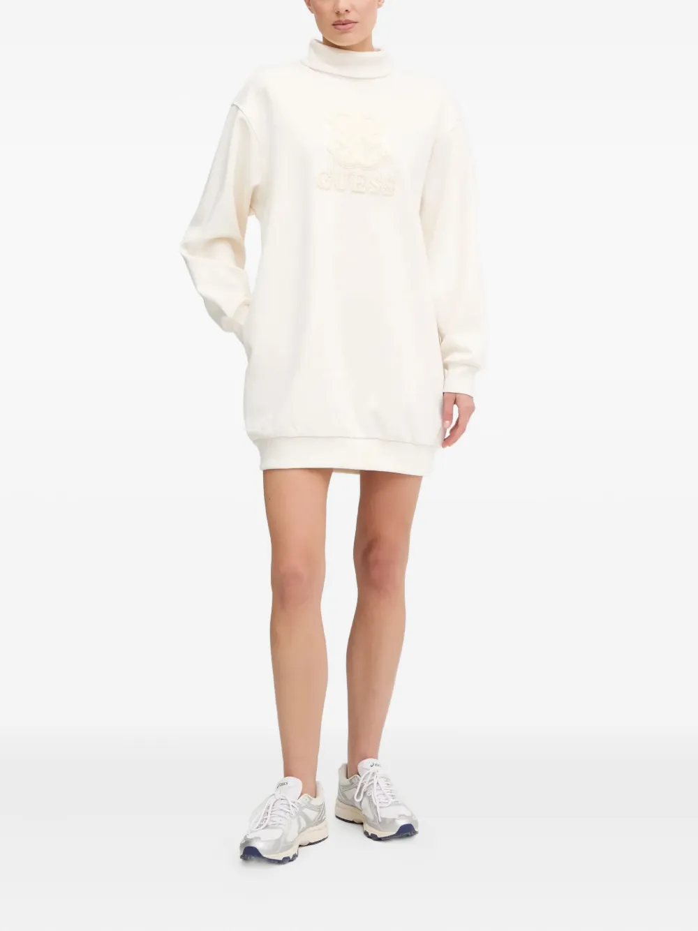 GUESS USA Mini-jurk met col en logopatroon - Wit