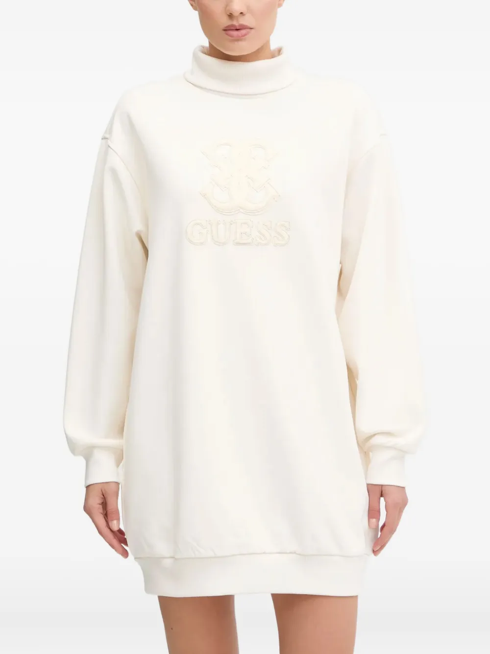 GUESS USA logo-motif turtleneck mini dress | White | Image 1