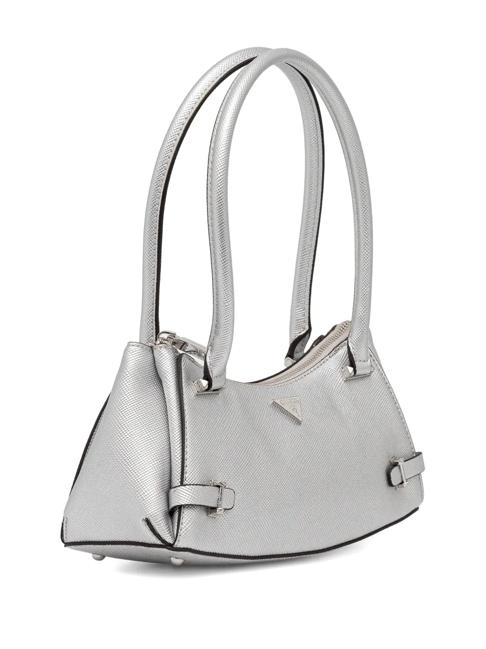 Guess Usa Rosalba Buckle-detail Tote Bag In Silver