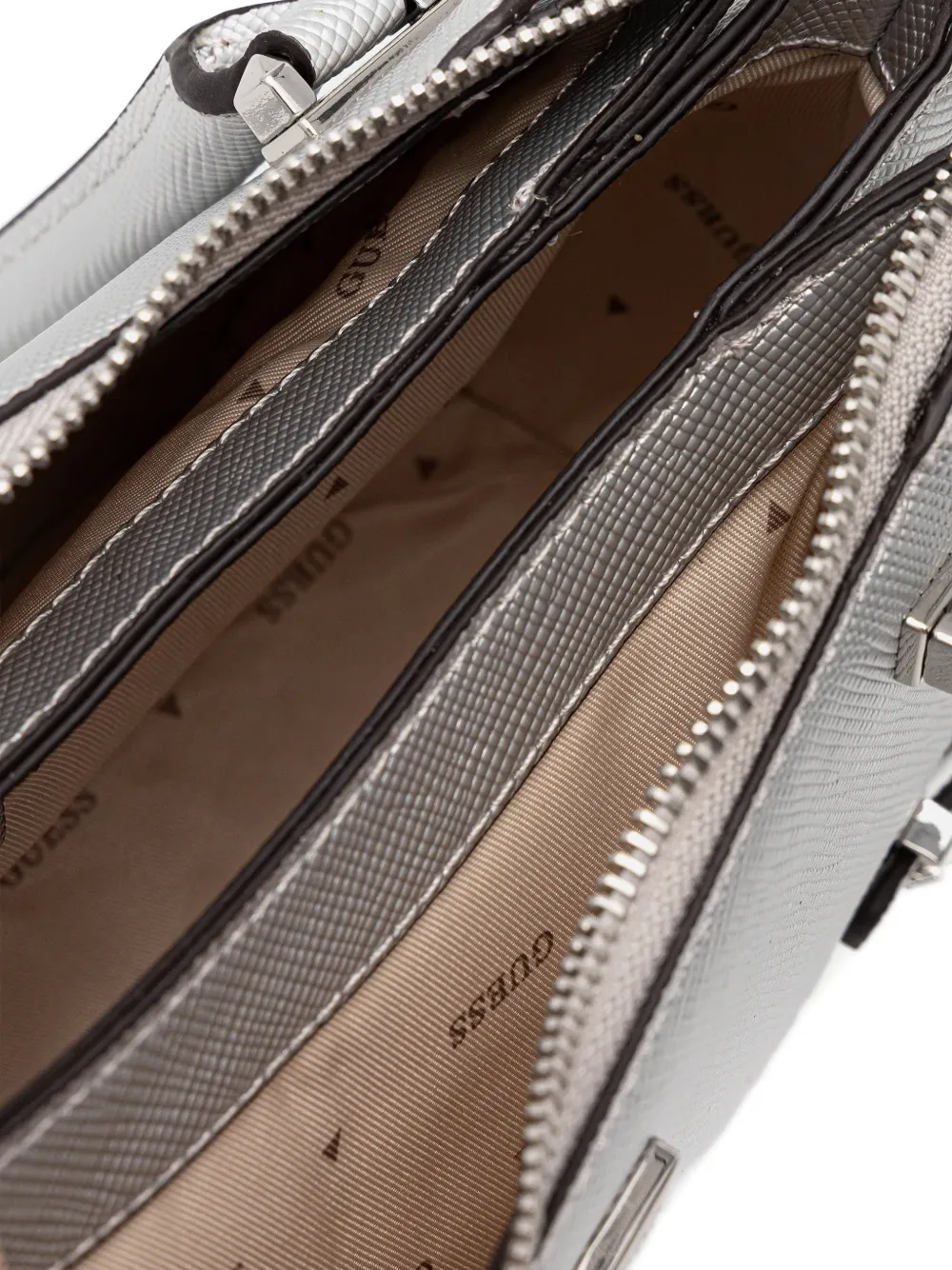 Guess Usa Rosalba Buckle-detail Tote Bag In Silver