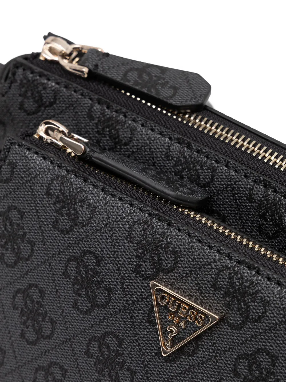 Guess Usa Noelle Zip Monogram Cross Body Bag In Black