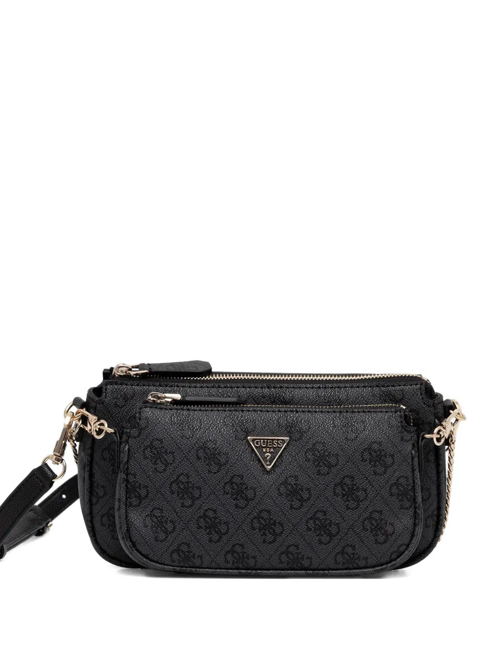 Guess Usa Noelle Zip Monogram Cross Body Bag In Black