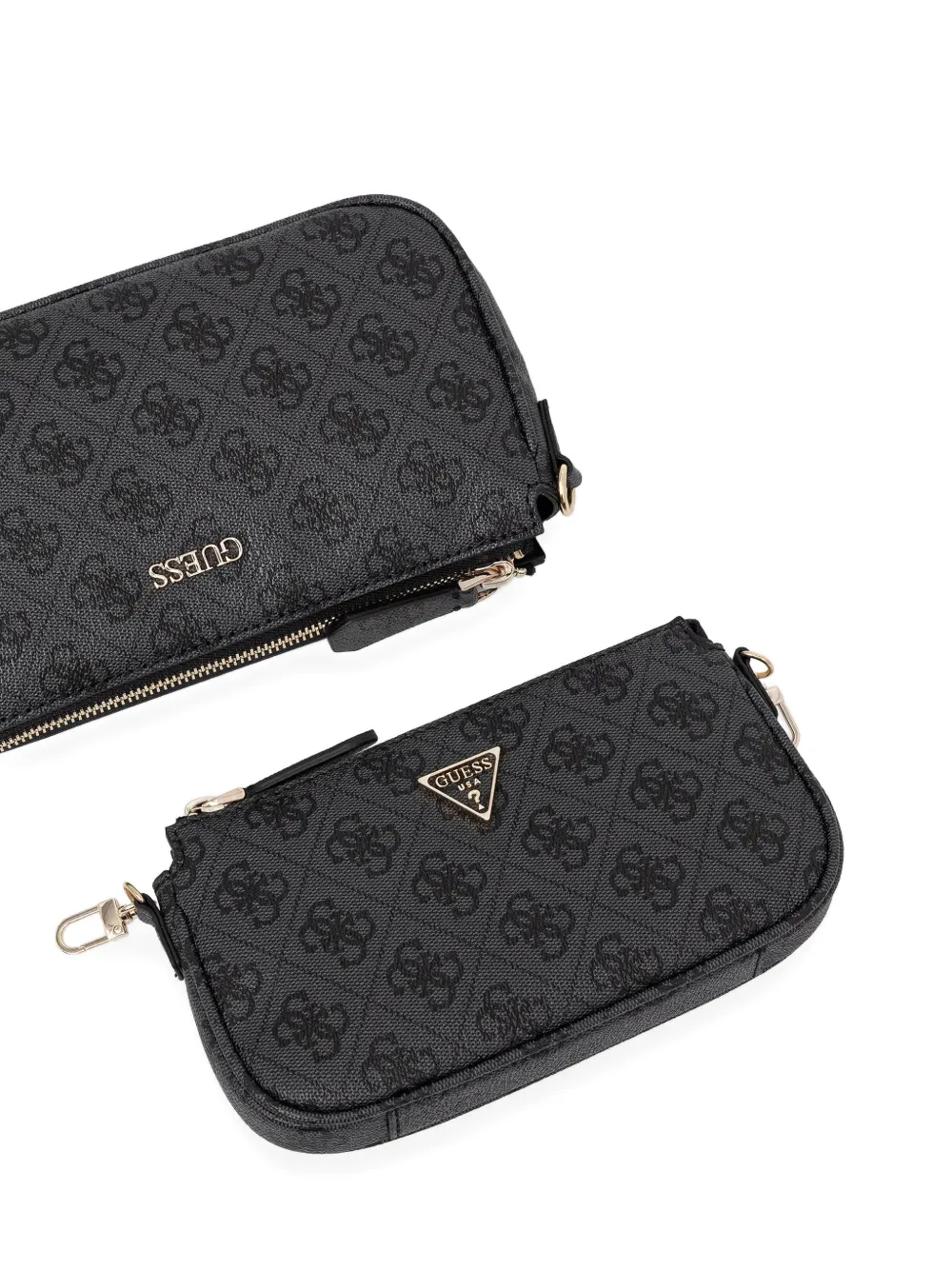 Guess Usa Noelle Zip Monogram Cross Body Bag In Black