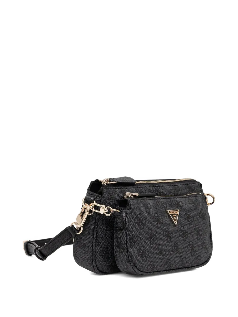 Guess Usa Noelle Zip Monogram Cross Body Bag In Black