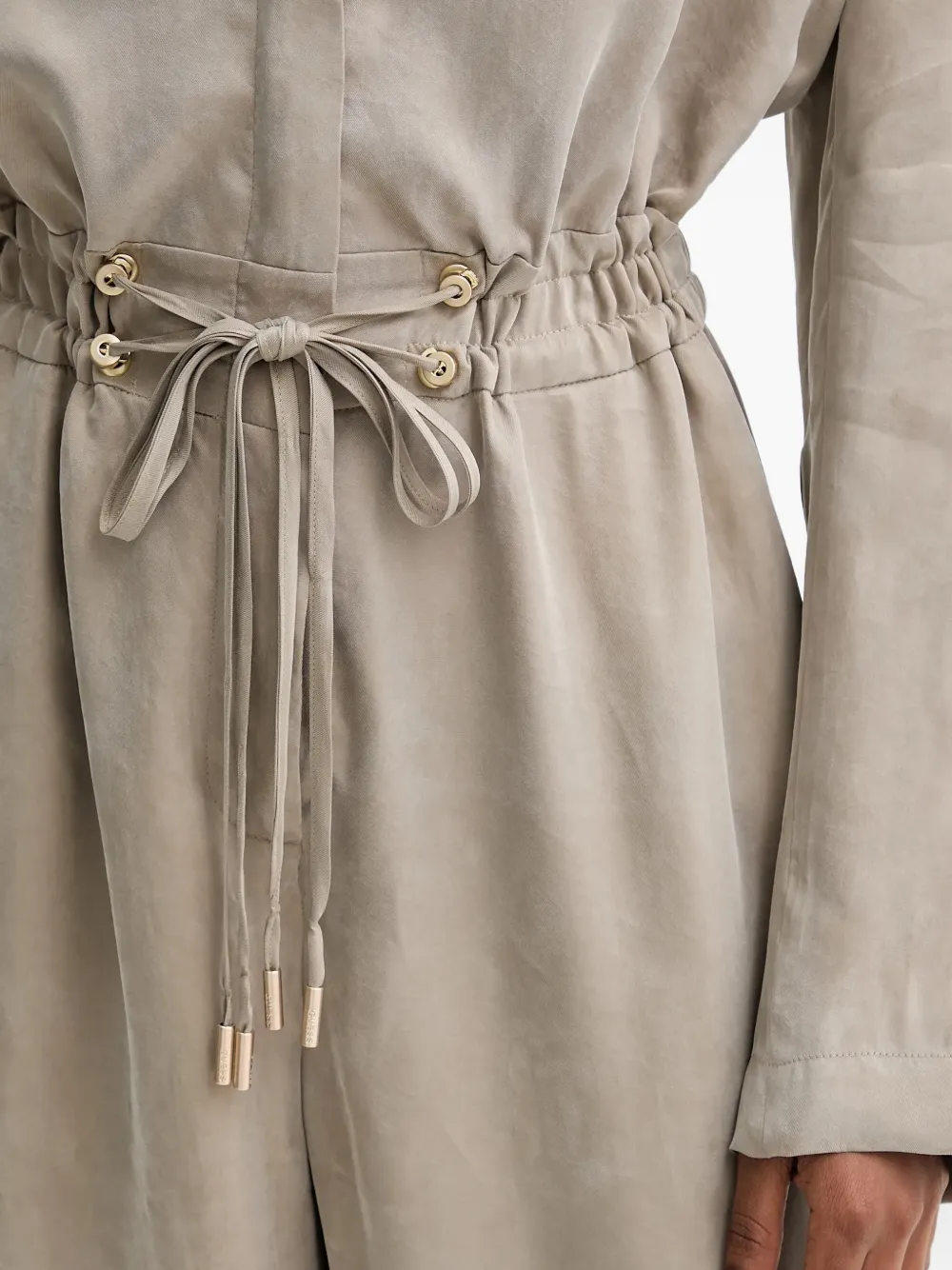 Guess Usa Celestine Drawstring Button Jumpsuit In Neutral